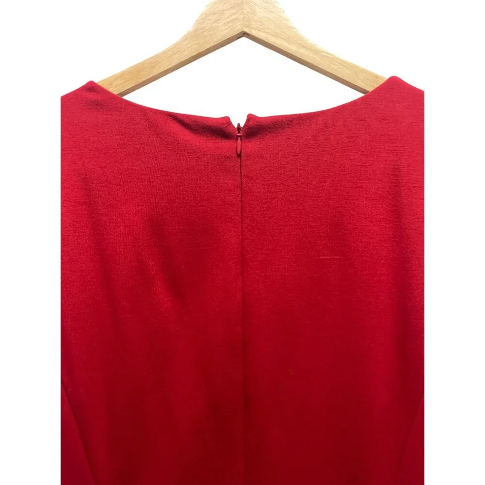 Chico's Zahara Sleeveless Red Knit Stretch Pencil Dress - Picture 7 of 8